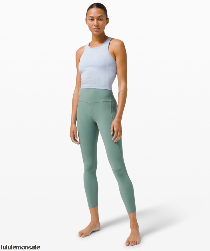 Lululemon Damen DELULU044 | Geröstete Braune Align Hoch Sitzende Hose Mit Taschen 25